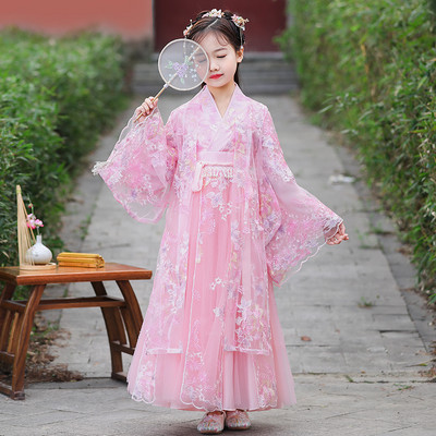 Vaikiška suknelė mergaitėms plačiomis rankovėmis ir siuvinėjimu