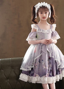 Elegantna dječja izrezana haljina s trakom - više modela