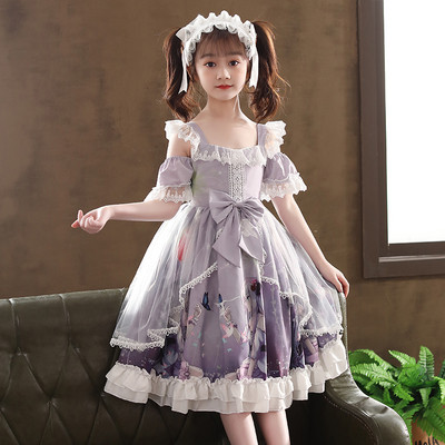 Elegantna dječja izrezana haljina s trakom - više modela