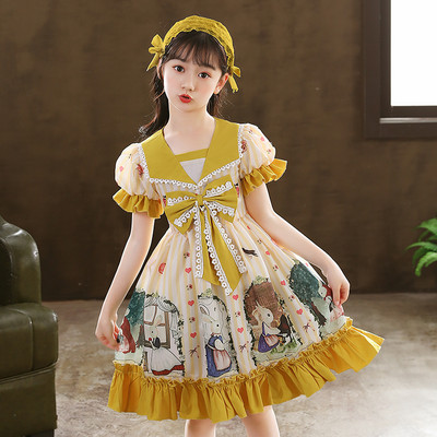 Elegantna dječja izrezana haljina s trakom - više modela