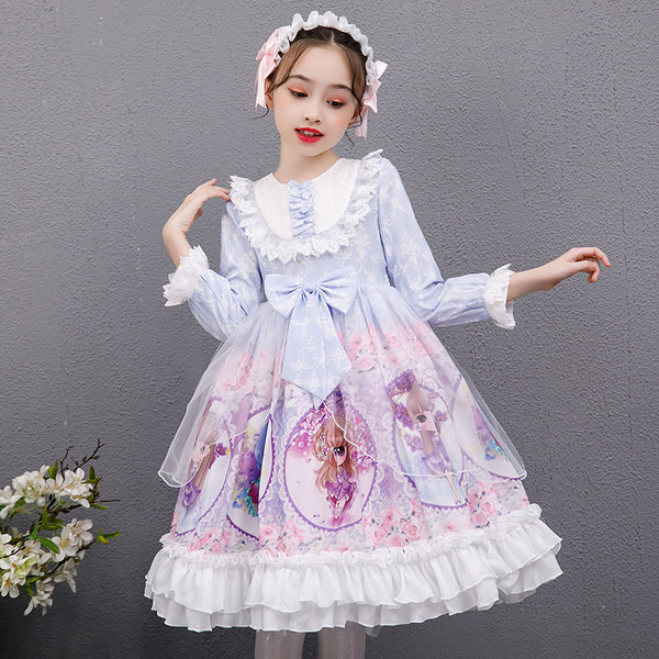 Elegantna dječja izrezana haljina s trakom - više modela