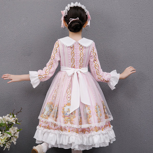 Elegantna dječja izrezana haljina s trakom - više modela