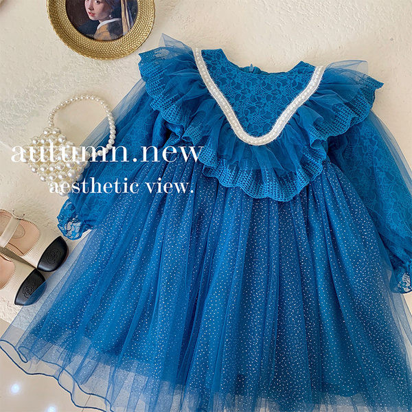 Rochie decupata pentru copii cu tul si dantela pentru fete