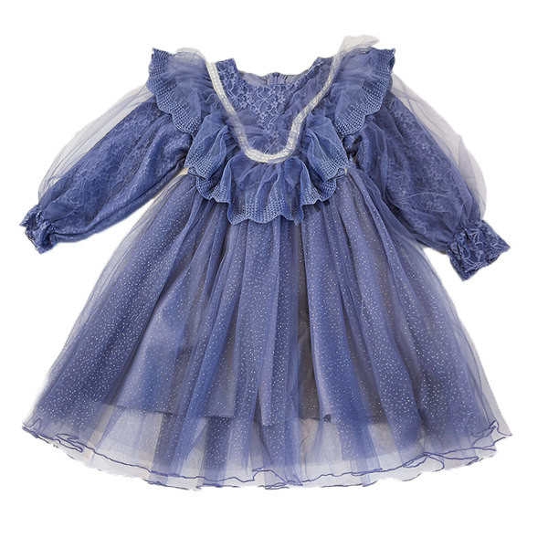 Rochie decupata pentru copii cu tul si dantela pentru fete