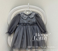 Madinga suknelė mergaitėms su blizgučiais ir perlais