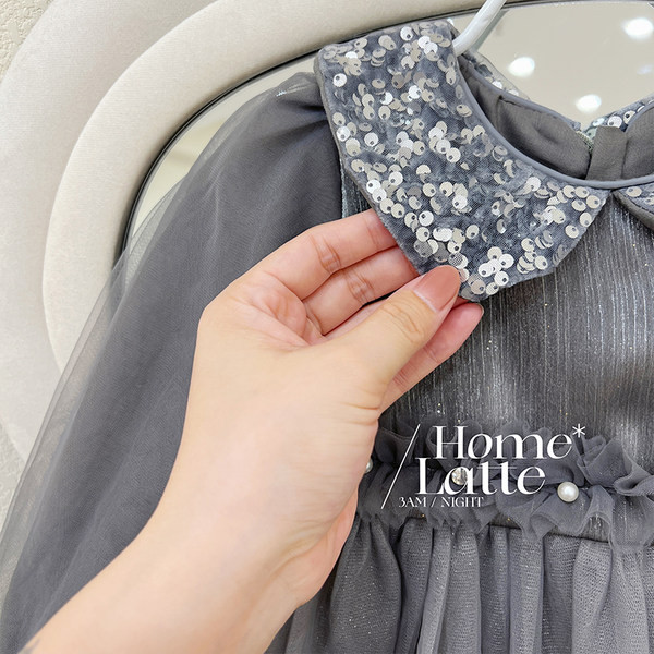 Madinga suknelė mergaitėms su blizgučiais ir perlais