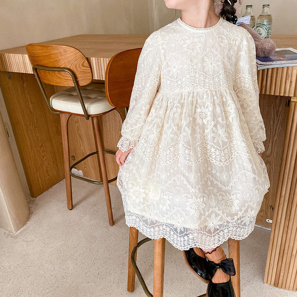 Dječja elegantna haljina s dugim rukavima