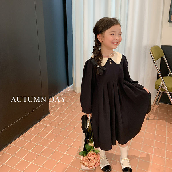 Vaikiška suknelė ilgomis rankovėmis, skirta mergaitėms