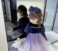 Rochie moderna pentru copii cu tul si perle