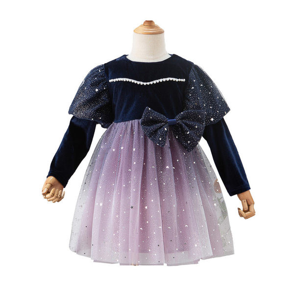 Rochie moderna pentru copii cu tul si perle