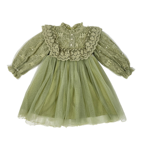 Elegáns gyerekruha lányoknak hímzéssel és tüllel