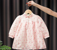 Vaikiška suknelė mergaitėms su gėlių raštu