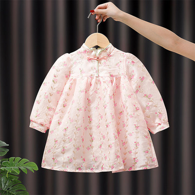 Vaikiška suknelė mergaitėms su gėlių raštu