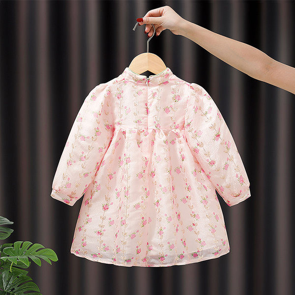 Vaikiška suknelė mergaitėms su gėlių raštu