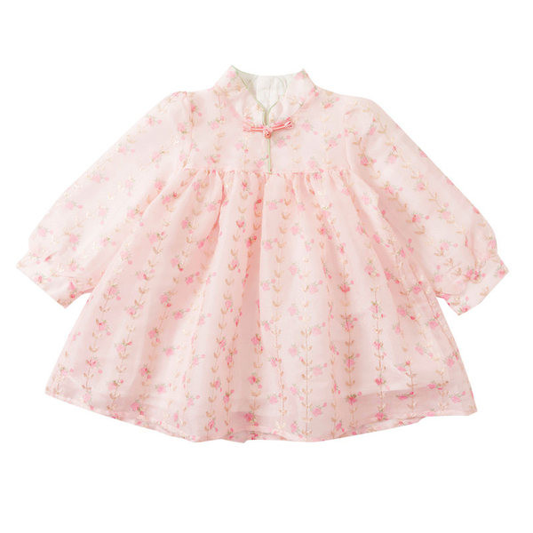 Vaikiška suknelė mergaitėms su gėlių raštu