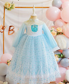 Duga haljina za djevojčice sa šljokicama i ukrasnim kamenčićima