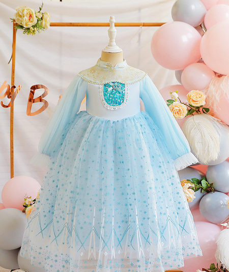 Duga haljina za djevojčice sa šljokicama i ukrasnim kamenčićima