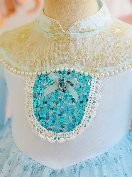 Duga haljina za djevojčice sa šljokicama i ukrasnim kamenčićima