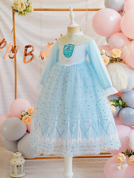 Duga haljina za djevojčice sa šljokicama i ukrasnim kamenčićima