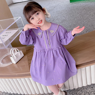 Elegantna haljina za djevojčice na točkice i vez