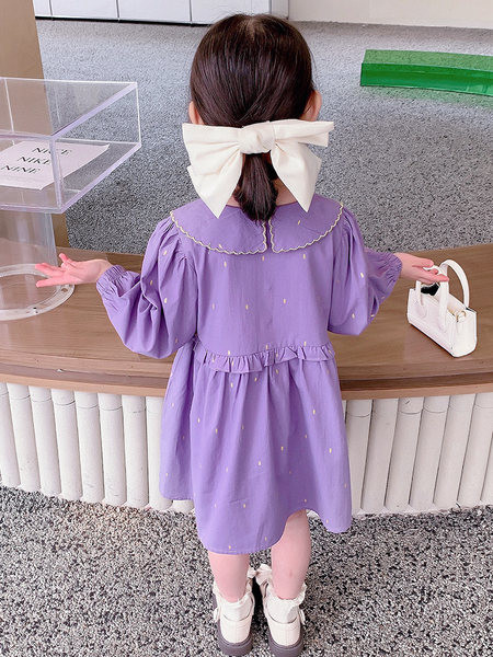 Elegantna haljina za djevojčice na točkice i vez