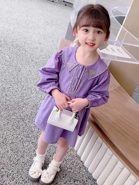 Elegantna haljina za djevojčice na točkice i vez