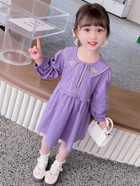 Elegantna haljina za djevojčice na točkice i vez