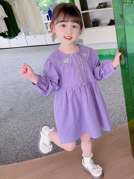 Elegantna haljina za djevojčice na točkice i vez