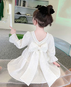 Dječja izrezana haljina s trakom i perlama za djevojčice