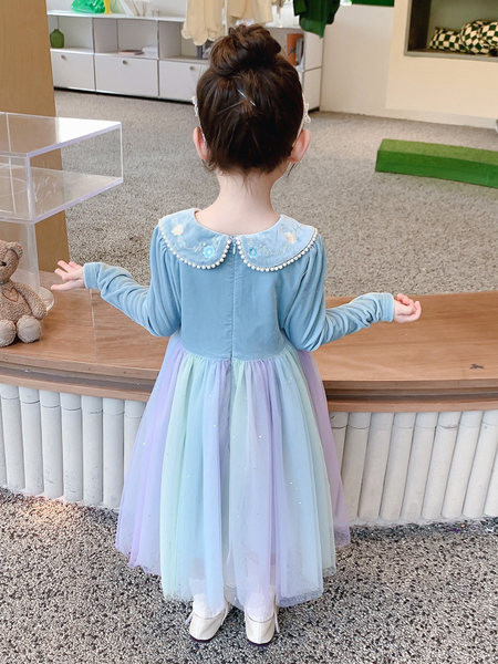Dječja haljina za djevojčice s vezom i biserima