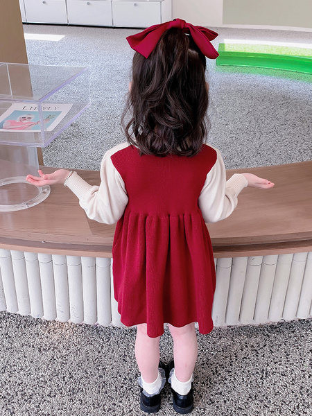Rochie casual pentru copii cu panglica pentru fete