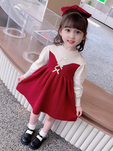 Rochie casual pentru copii cu panglica pentru fete