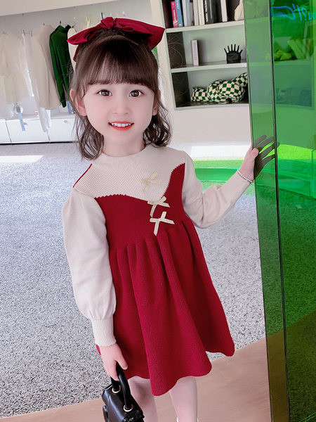 Rochie casual pentru copii cu panglica pentru fete