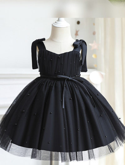 Eleganta bērnu kleita ar tillu un pērlēm meitenēm