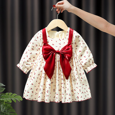 Modna dječja haljina s trakom za djevojčice