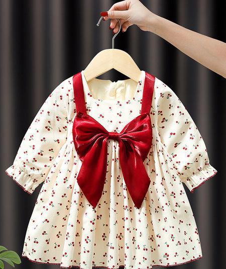 Modna dječja haljina s trakom za djevojčice