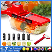 Zöldségreszelő Zöldségszeletelők Aprítógépek Multiszeletelő Hámozó Sárgarépa Gyümölcs 6 az 1-ben Gadgets Zöldségvágó eszközök