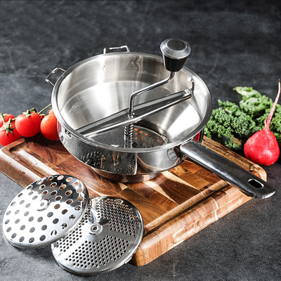 YOMDID Mașină de zdrobire de cartofi din oțel inoxidabil pentru legume și fructe, instrument de presare, mașină de tocat dovleac, piure de alimente, accesorii de bucătărie
