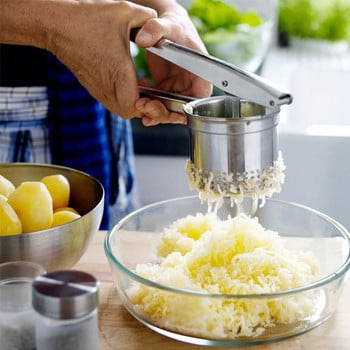 Potato Masher Ricer Press Πουρέ πατάτας από ανοξείδωτο χάλυβα Θρυμματισμός πατάτας πουρέ φρούτων λαχανικών αποχυμωτής Εργαλείο παρασκευής πρέσας