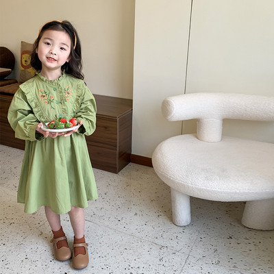 Rochie pentru copii in doua culori cu broderie