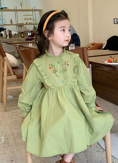 Rochie pentru copii in doua culori cu broderie