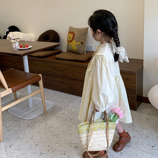 Rochie pentru copii in doua culori cu broderie