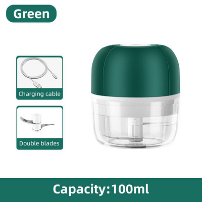 Tocator electric de bucatarie 100/250 ml Tocator de usturoi Tocator de carne Mini mancare Tocator de legume usturoi Pulverizator reincarcabil