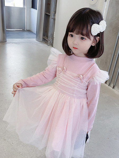 Moderna dječja haljina od tila - plava i roza boja