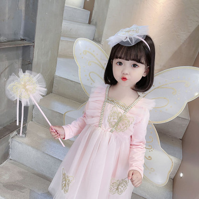 Rochie pentru copii cu efect 3D si elemente decorative