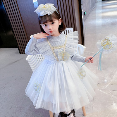 Rochie pentru copii cu efect 3D si elemente decorative