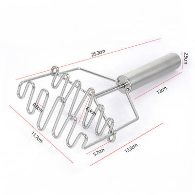 Kétrétegű burgonyanyomó rozsdamentes acél hullámos sajtoló iszapgép Konyha Zöldség Gyümölcs Fokhagyma Ételdaráló Kés Riasztó szerszámok