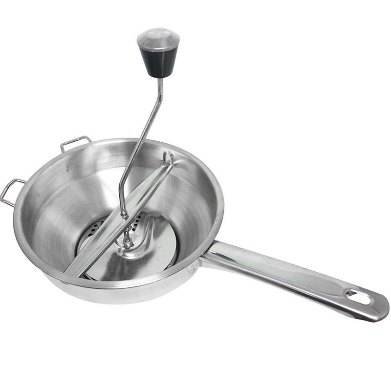 Rankinis nerūdijančio plieno sukamasis maisto malūnas, puikiai tinkantis daržovių tyrėms arba sriuboms gaminti Pomidorai Virtuvės įrankiai