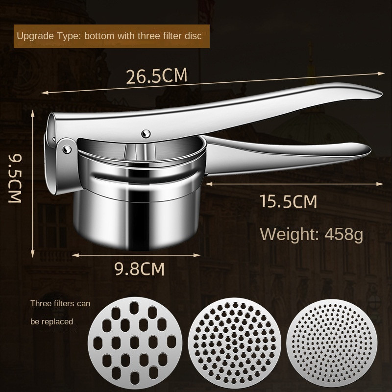 304Nerūdijančio plieno vaisių sulčiaspaudė Bulvių spaudimo mašina Virtuvinė citrinų spaudimo daržovių rankinė preso spaudyklė vaisių įdaras ir eteriniai įrankiai