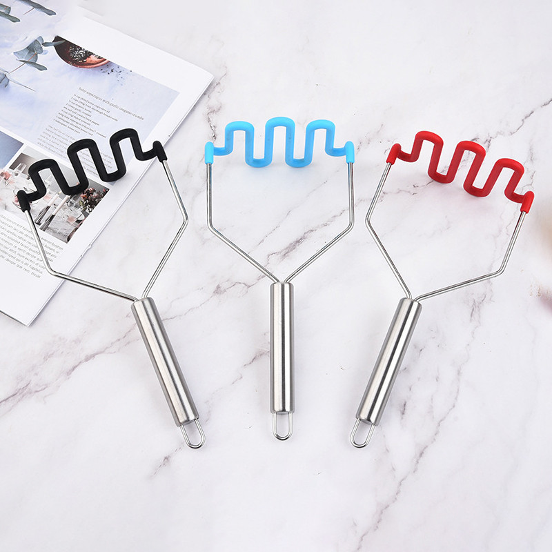 Konyhai eszközök Burgonyanyomó Rozsdamentes acél Lila Burgonyanyomó Szilikon Háztartási cikkek Főzőeszközök Otthoni kellékek Nagy